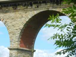 Close up of stonework on Newton Cap Railway Viaduct over River Wear, Bishop Auckland July 2016